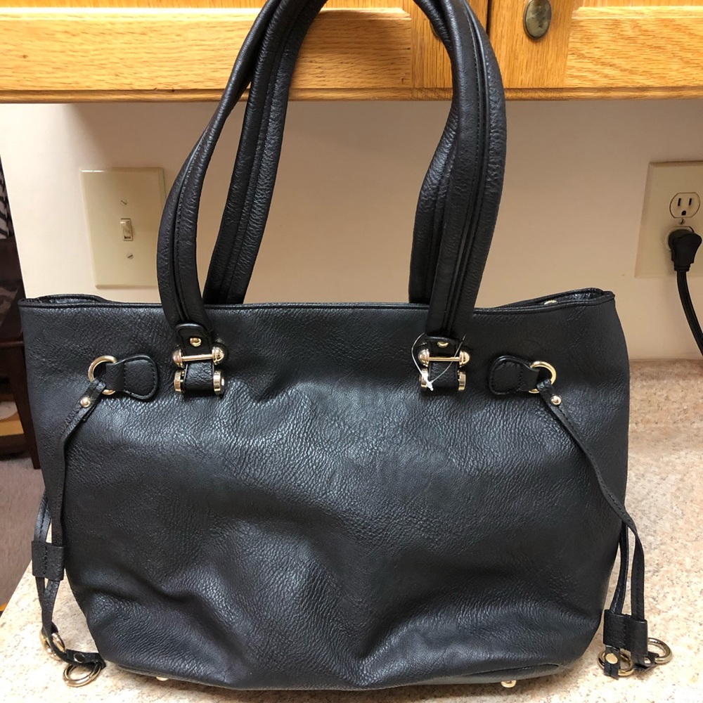 Black Rivet Large Tote